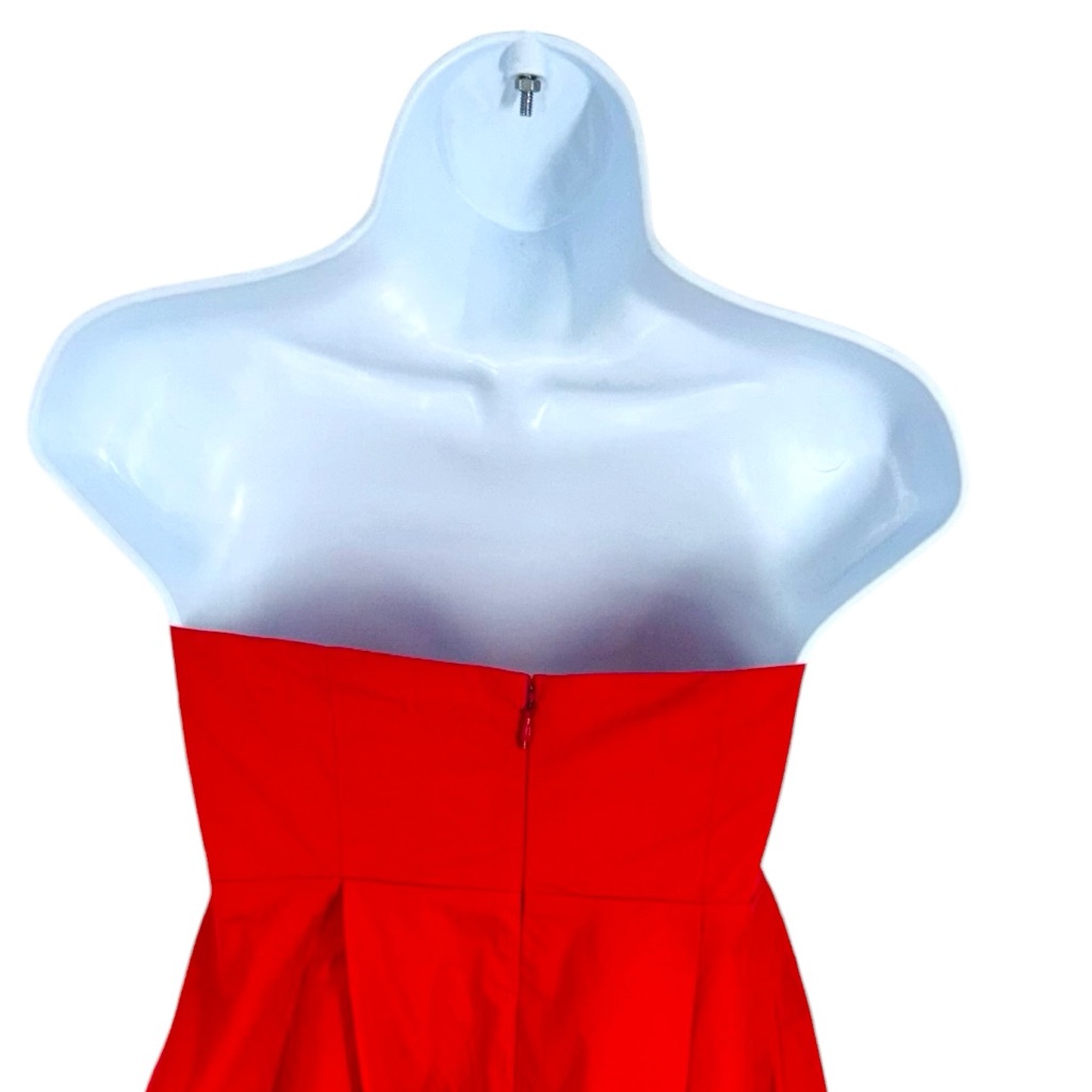 Bird & Knoll Red Follow Rico Sweetheart Mini Dress In Cotton-Poplin Nwt Size M — image 6 of 8